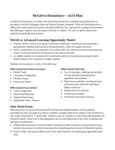 McGilvra Advanced Learning Opportunity Model