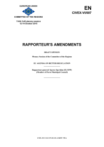 Rapporteur amendments - EU agenda on Better Regulation