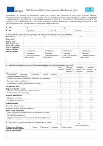 See PH specific questionnaire here