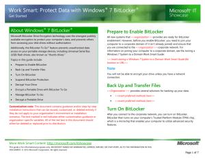 Protect Data with Windows 7 BitLocker Get Started