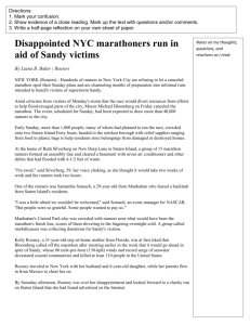 Disappointed NYC marathoners run in aid of Sandy victims