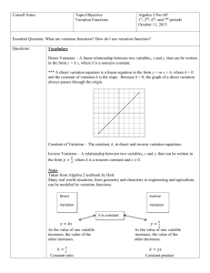Cornell Notes Topic/Objective: Variation Functions Algebra 2 Pre