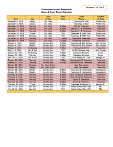 Basketball (home away games) Schedule (December 7, 2015)