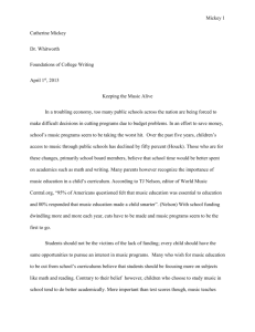 Keeping the Music Alive Persuasive Essay First Draft