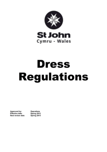 Dress Regulations - St John Cymru Wales Members Website