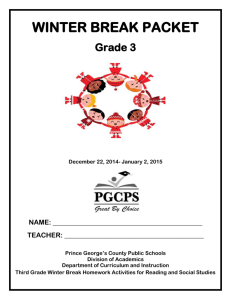 winter break packet - Prince George`s County Public School System