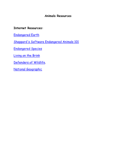 Animals Resources Internet Resources: Endangered Earth