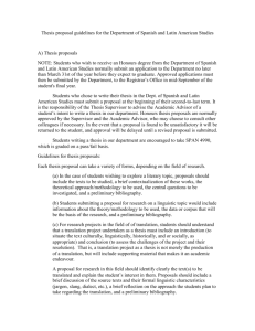 Thesis proposal guidelines for the Department of Spanish and