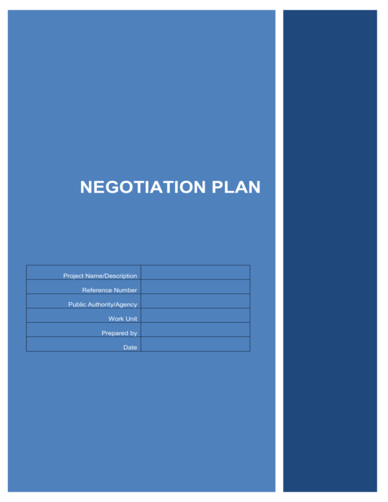 negotiation plan template