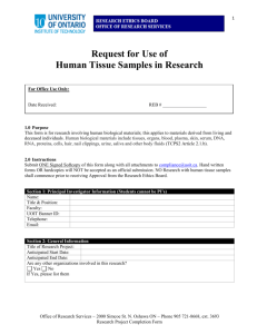 Request for Use of Human Tissue Samples in Research