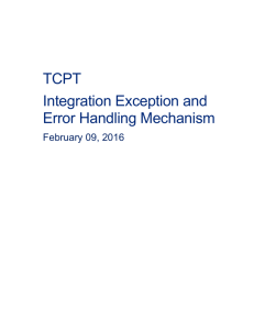 TCPT Integration Exception and Error Handling Standard