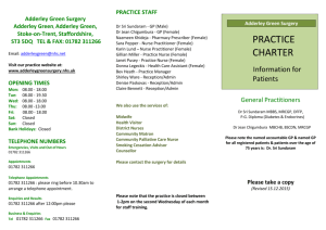 Practice Charter - Patient Leaflet