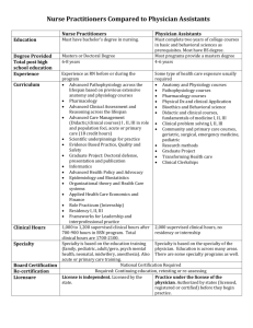 Nurse Practitioners Compared to Physician Assistants