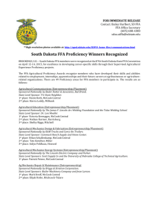 South Dakota FFA Proficiency Winners Recognized