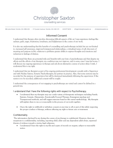 Psychotherapy Informed Consent - Christopher Saxton Counselling