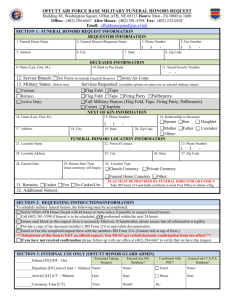 Funeral Honors Request Form