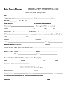 Total Pediatric Therapy Patient Registration Form