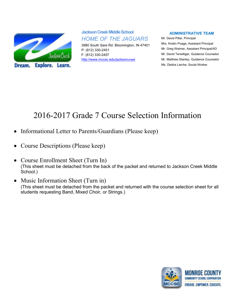 7th Grade Schedule Request Monroe County Community School 7th Grade Schedule Request Monroe County Community School