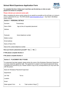 School Work Experience Application Form