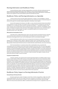 Text File: Nursing Informatics and Healthcare Policy