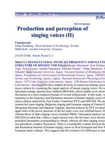 Production and perception of singing voices (II) Chairperson