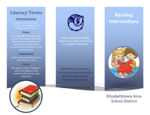 Reading Interventions - Elizabethtown Area School District