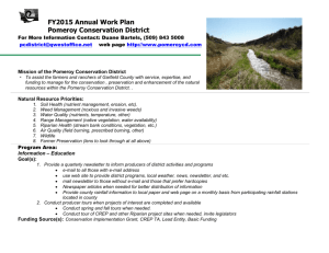 2015 Annual Plan of Work - Pomeroy Conservation District