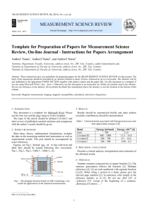 Template for Preparation of Papers for Measurement Science