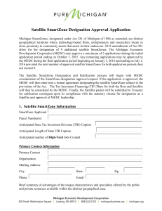 Satellite SmartZone Designation Approval Application