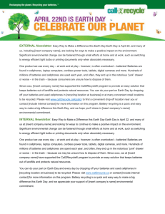 Internal & External Earth Day Newsletters