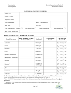 Water Quality Central Massachusetts Regional Screening Form