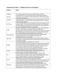 Supplementary Table 1 – PubMed queries for each pathway