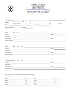 application for admission