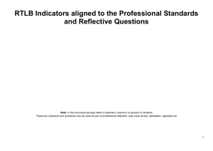 RTLB Indicators aligned to the Professional Standards and