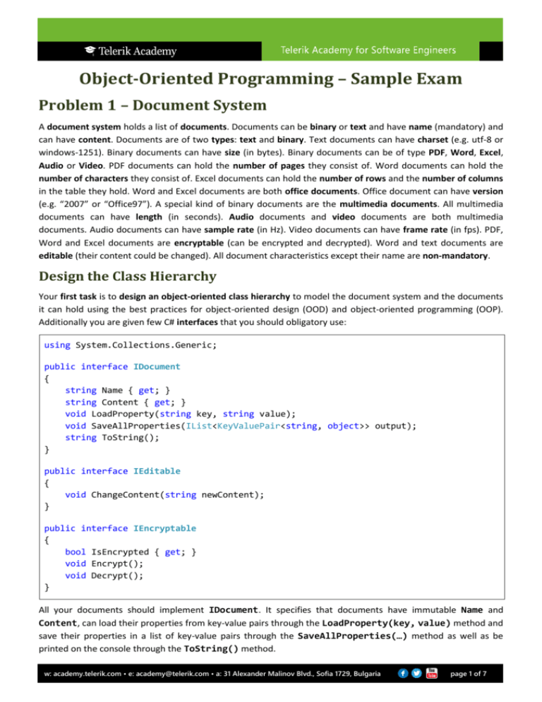 OOP-Sample-Exam