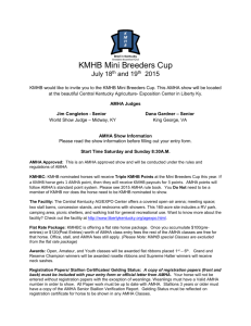 KMHB Mini Breeders Cup July 18th and 19th 2015 KMHB would like