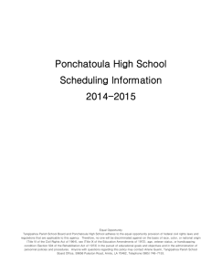 Scheduling Information - Tangipahoa Parish Schools