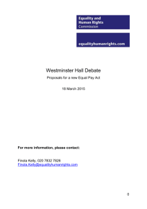 Westminster Hall Debate: Proposals for a new Equal Pay Act
