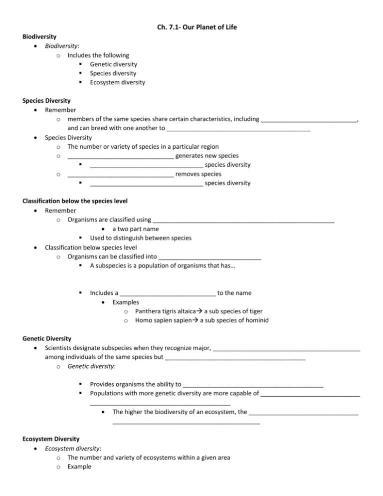 7 1 Our Planet Of Life Worksheet Answers