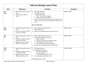 February Biology Lesson Plans Date Objectives Activities Standards