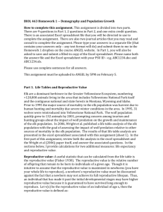 BIOL 463 Homework 1 -- Demography and Population Growth How