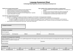 Language Assessment Sheet