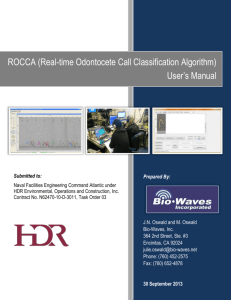 ROCCA (Real-time Odontocete Call Classification Algorithm) User*s