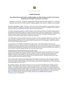 PRESS RELEASE How World-Renowned Chefs and Mixologists are