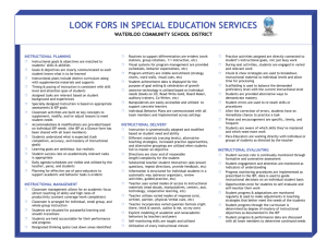 Look Fors in Special Education Instruction