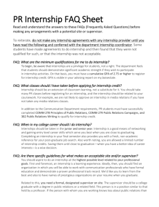 PR Internship FAQ Sheet