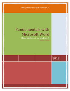 Fundamentals in Word