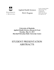 2013 Abstracts - University of Manitoba