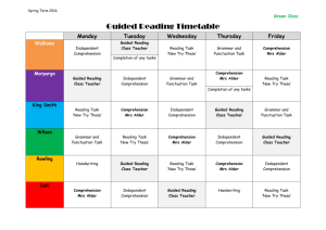 weekly guided reading timetable