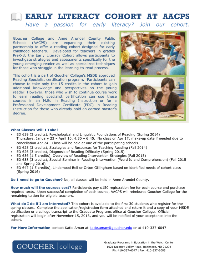 EARLY LITERACY COHORT AT AACPS Have A